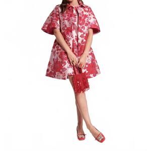 NEW FRANCES VALENTINE marvelous jacket in pink floral jacquard